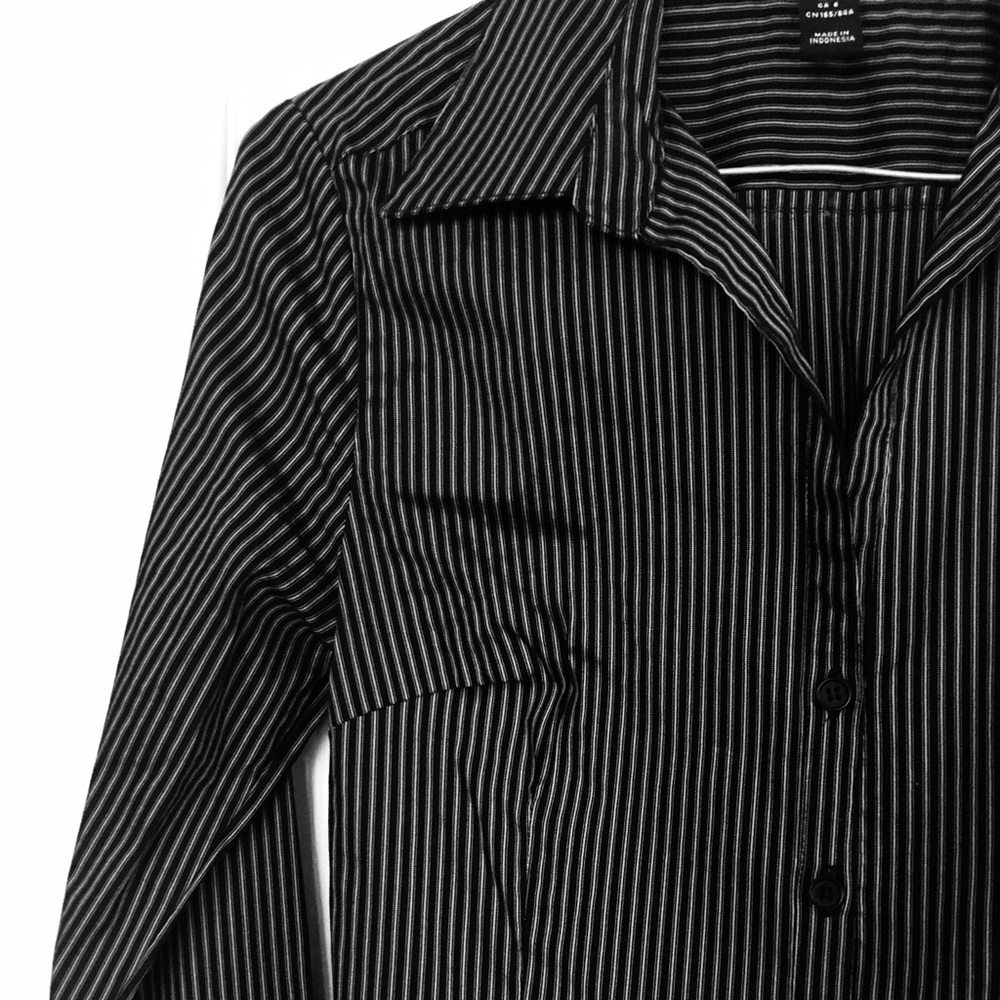 Classic black and white button down shirt